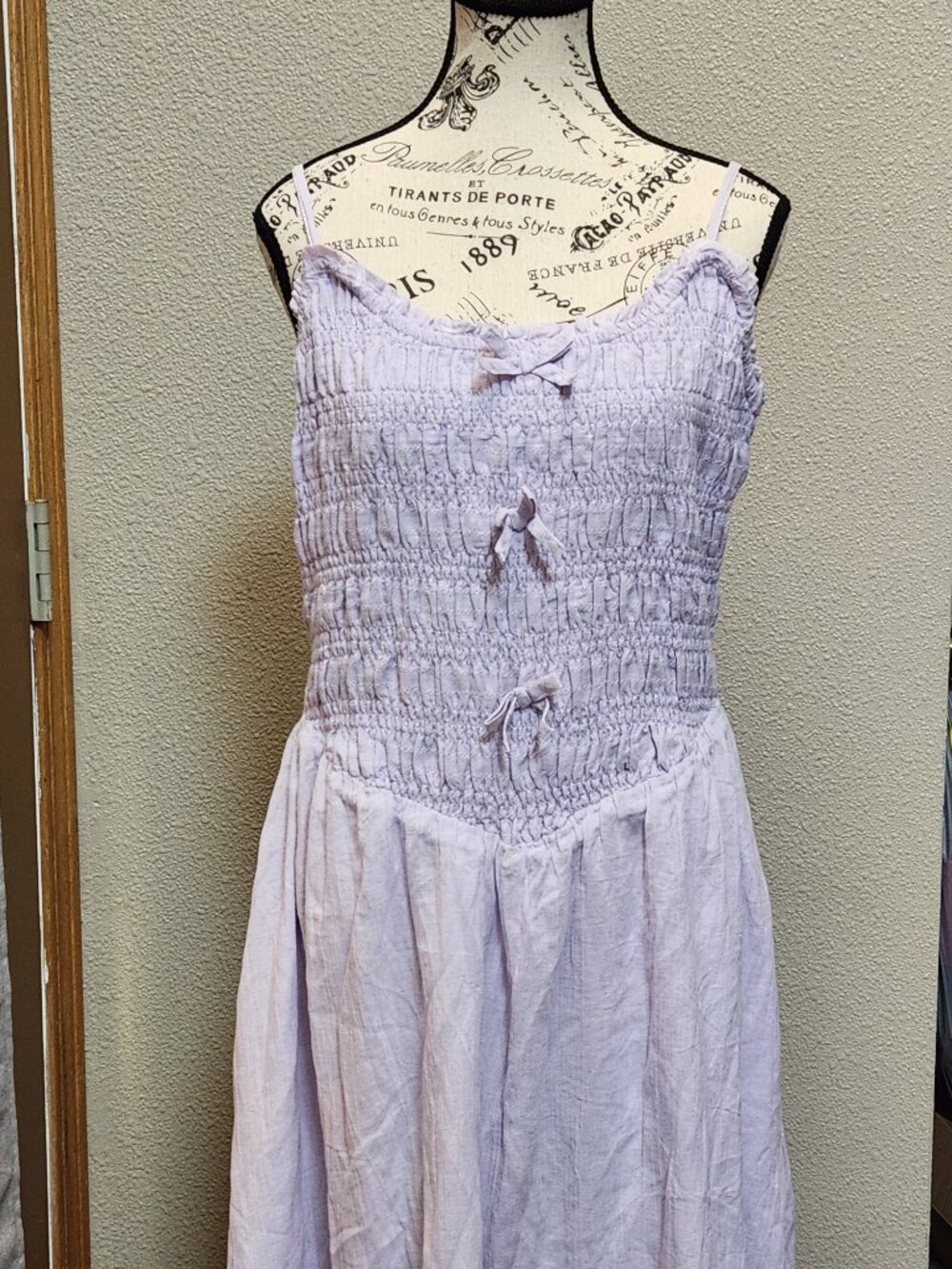 AMERICAN EAGLE AE Lavender Smocked Maxi Sun Dress Pockets - Large - NEW NWT - Picture 2 of 5